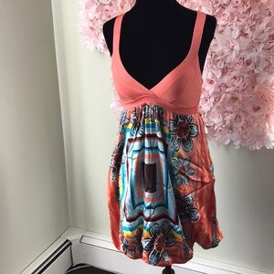 Bebe boho silk scarf bubble dress